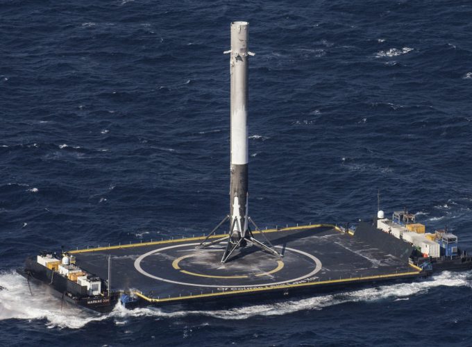 Wallpaper SpaceX, ship, sea, platform, rocket, Space 8399412488